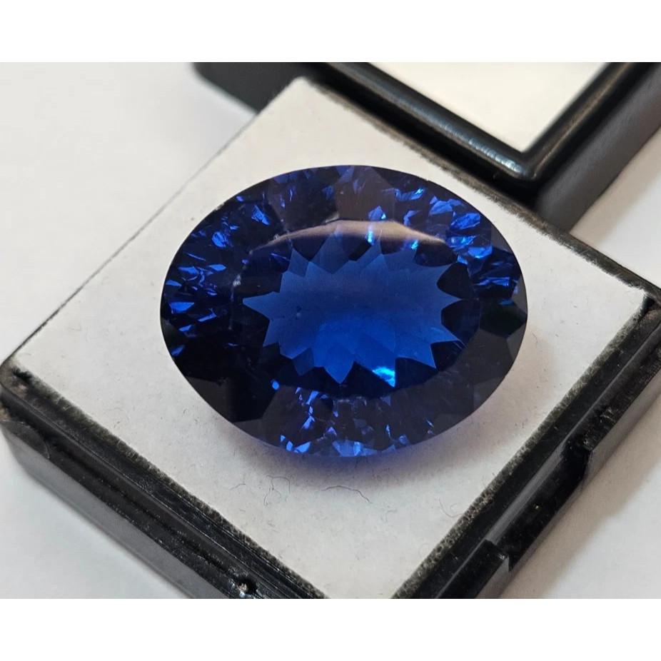 25+ Ct Blue Color Topaz Oval Cut Stunning Certified Loose Gemstone