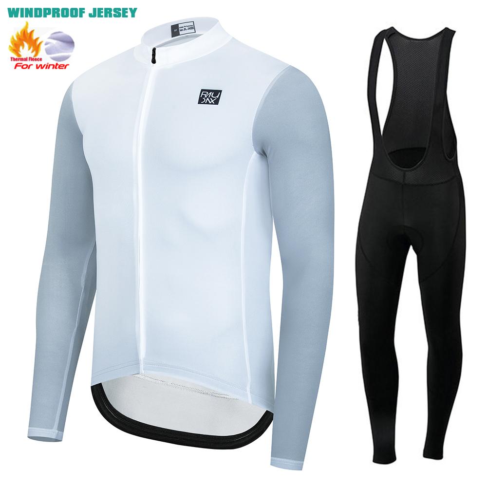 Raudax Winter Long Sleeve Cycling Clothing Thermal Fleece Keep Warm Road Bike Sportswear Mountain Bike Jerseys Ropa De Hombre