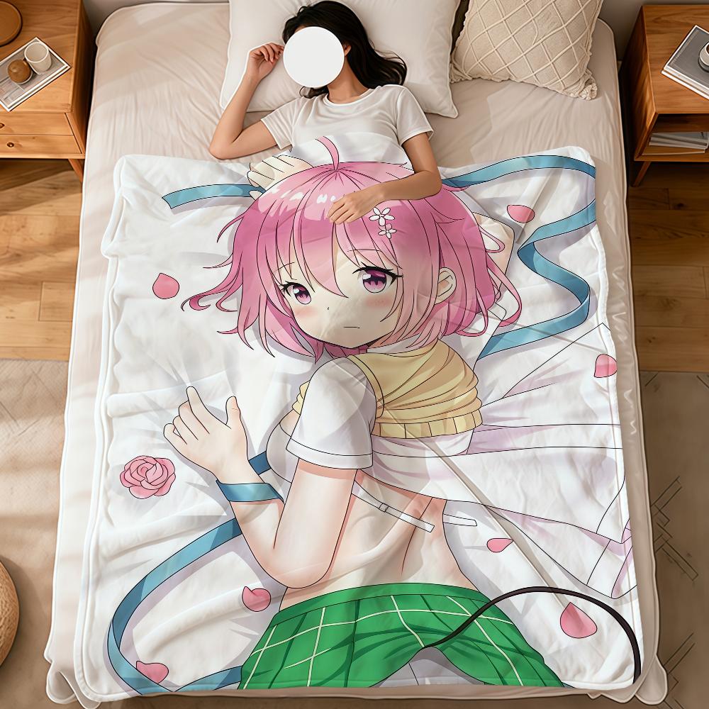 anime cute girl Momo Velia d-Deviluke to love ru soft warm plush blanket dormitory sofa living room hogar bedroom gift nap home