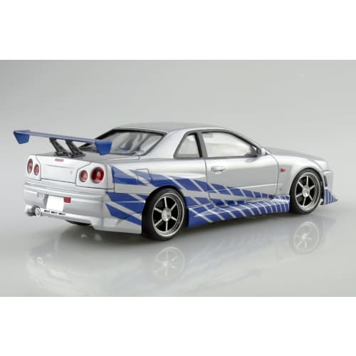 Aoshima Bunka Kyozai (AOSHIMA) Movie Mecha No. WS-02 1/24 Scale Fast & Furious R34 Skyline GT-R Plastic Model