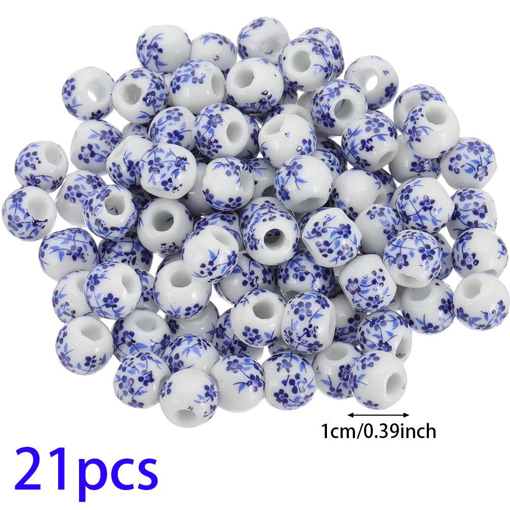 

9/16/21 шт. керамические бусины, 10 мм керамические бусины с принтом, круглые бусины-цветы, бижутерия, разделительные бусины, сделай сам, летний пляжный браслет на лодыжку, серьги 9pcs