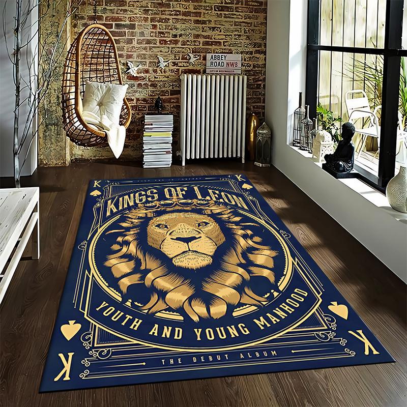 Kings of Leon Youth and Young Manhood Album Poster Lion King Spades Gold Art novelty floor mat rug for office studio entryway decor