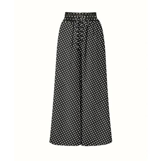 Frühling/Sommer Bohème Weite Hosen mit elastischem Bund und Polka-Dot-Print Lange Rockhosen für Damen