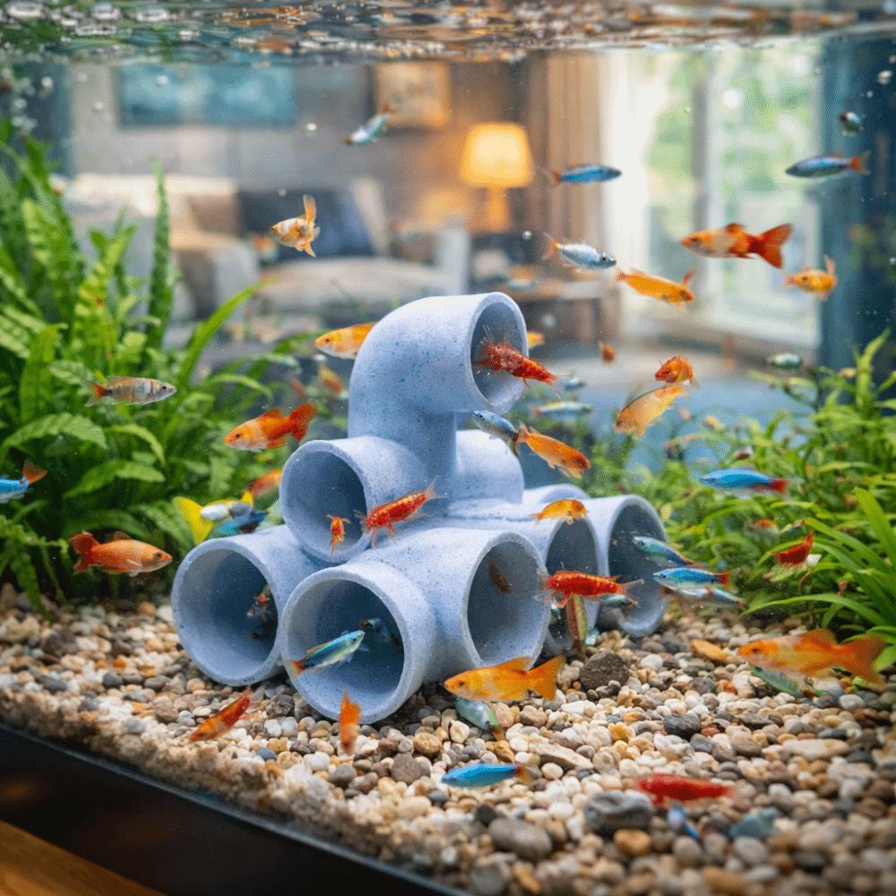 Pipe-Shaped Fish Tank Ornament Plastic Fish Tank Landscape Aquarium Decoration