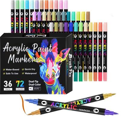 Soft Tip Dual Tip Graffiti Pen 24/48/72 Colors Double Nib Markers DIY Crafts Making