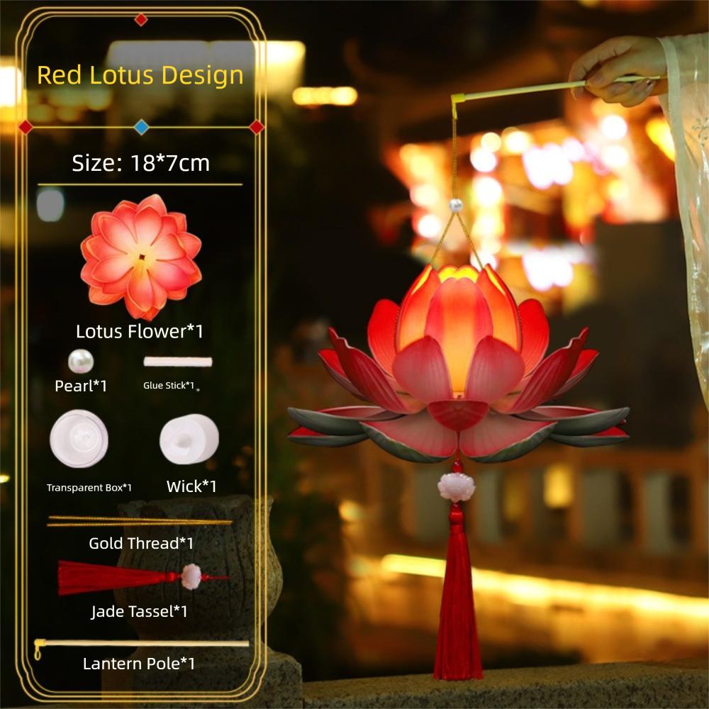 Lotus Flower Middle Autumn Festival Lantern 3D Mid Autumn Lotus Lantern  Children