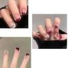 Chestnut Red Handmade Gel Nail Stickers Cherry Color Nail Patch Short French Heart Nail Art