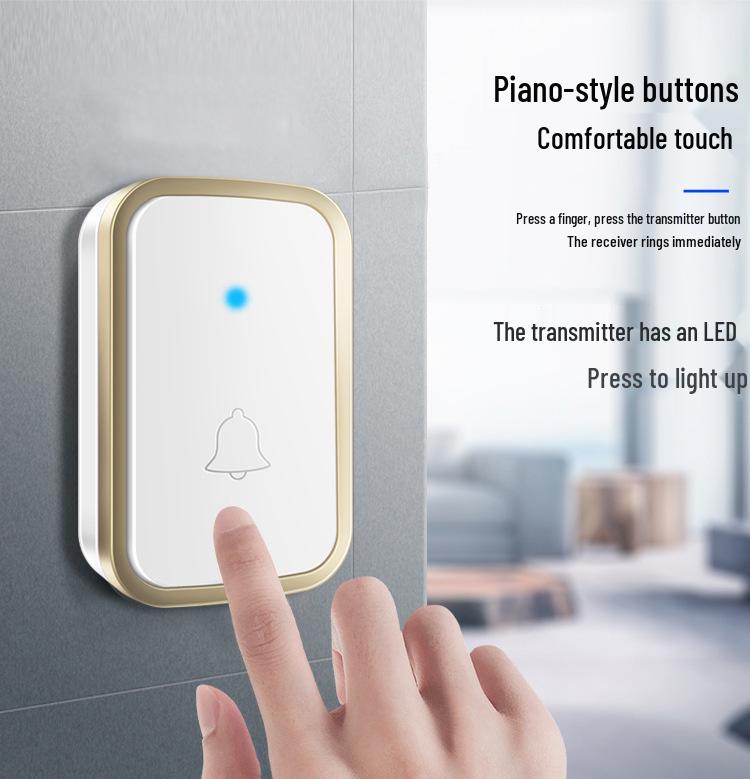 Battery-Powered Wireless Doorbell: Long-Range, One-to-One Remote Control, Home Call Alert, No Plug-In Required
