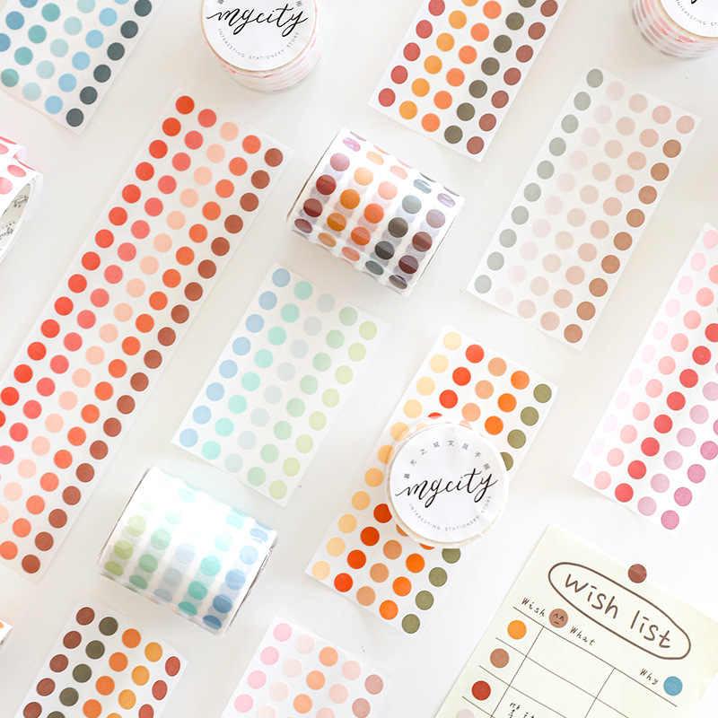 Morandi Color Polka Dot Washi Tape and Planner Stickers Set