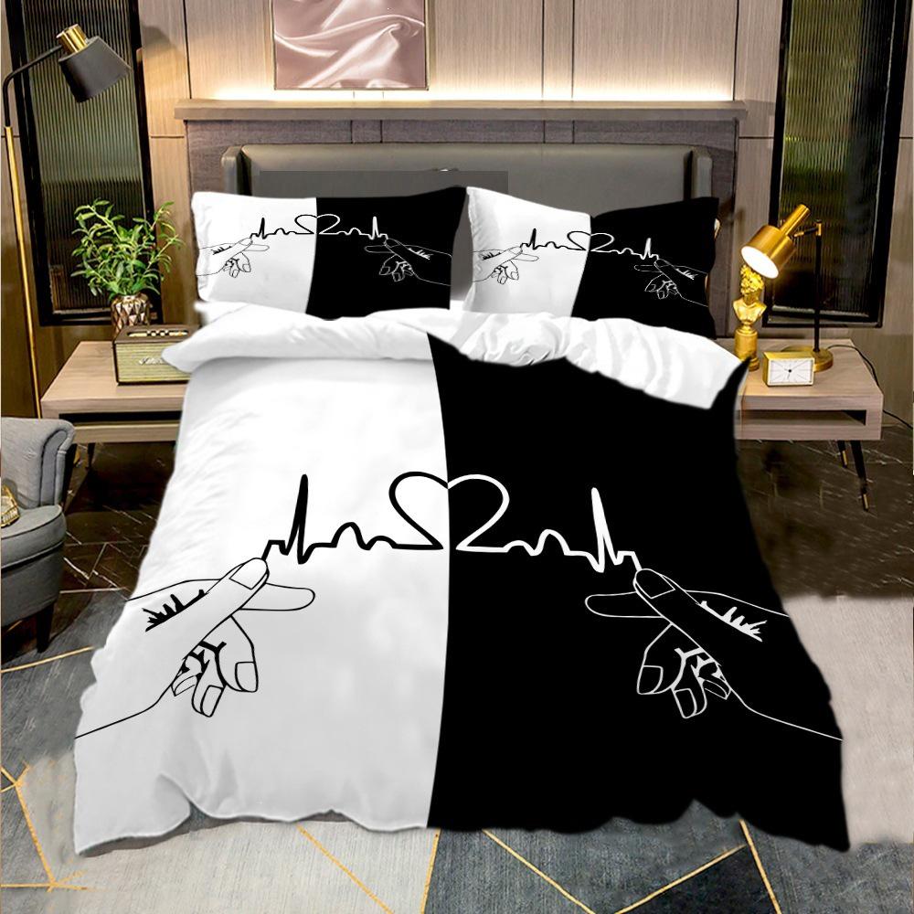3D Printed Bedding Set: Bed Sheet, Pillowcase, Brushed Fabric