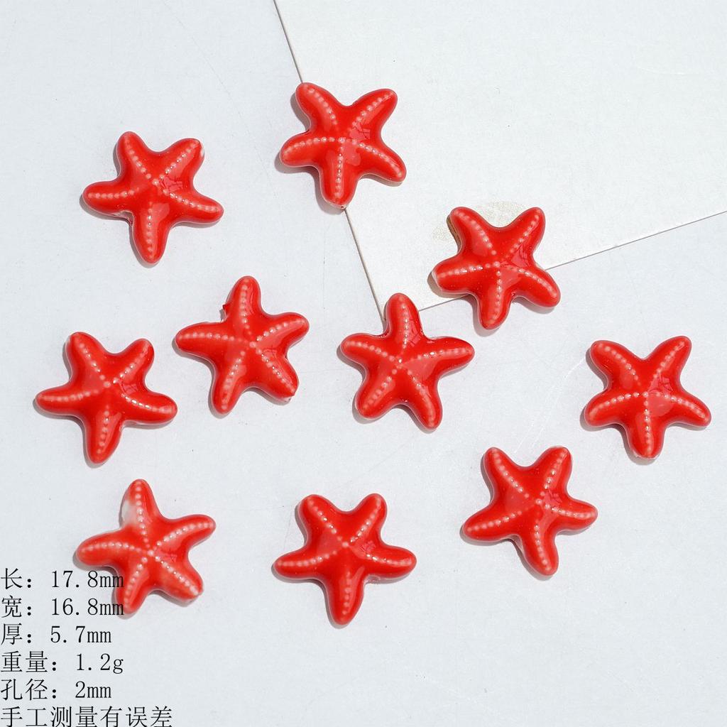 Starfish loose beads marine ceramic necklace bracelet beaded DIY creative handmade material accessories