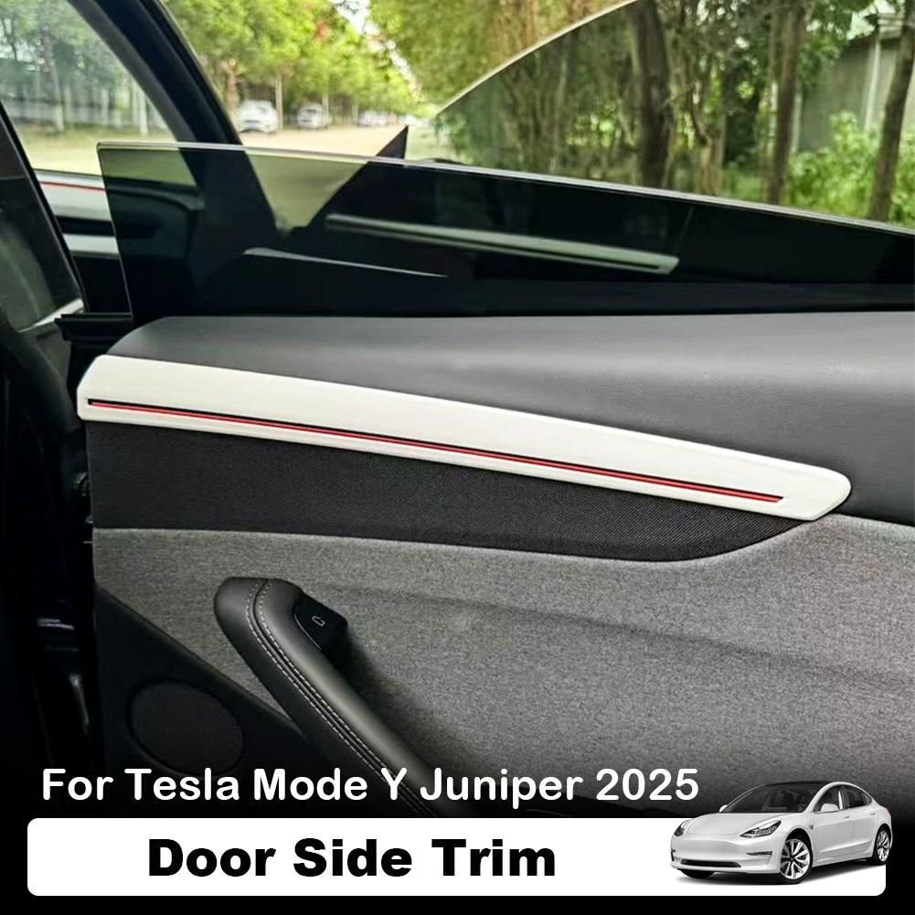 For Tesla Model Y Juniper 2025 Door Side Trim Strip Cover Plank Accessories 4PCS Car Door Interior Sticker Decorative U4B4