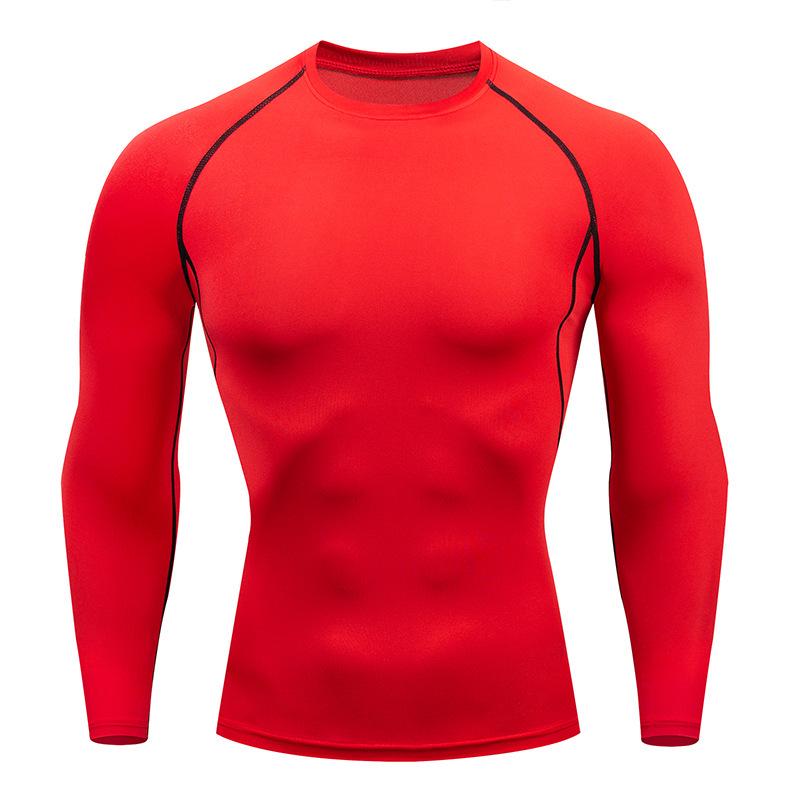 Men's Quick-Dry Long Sleeve Compression Shirt for Basketball, Football, and Running