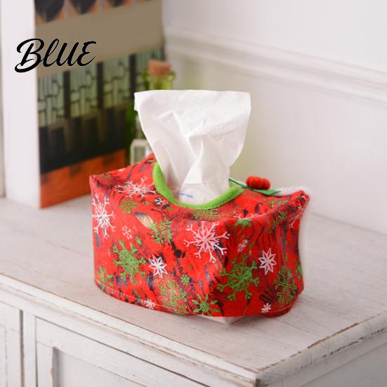 Cute Santa Face Cover Christmas Tissue Box Cover, Holiday Napkin Dispenser Sleeve, Non-Woven Fabric Party Decoration Holder for Home Office