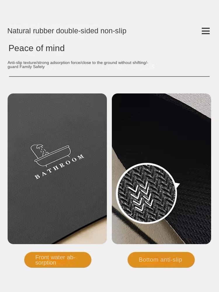 Bathroom Diatomite Floor Mat Solid Colour Minimalist Bathroom Foot Mat Doorway Non-Slip Water-Absorbent Quick-Drying Mat