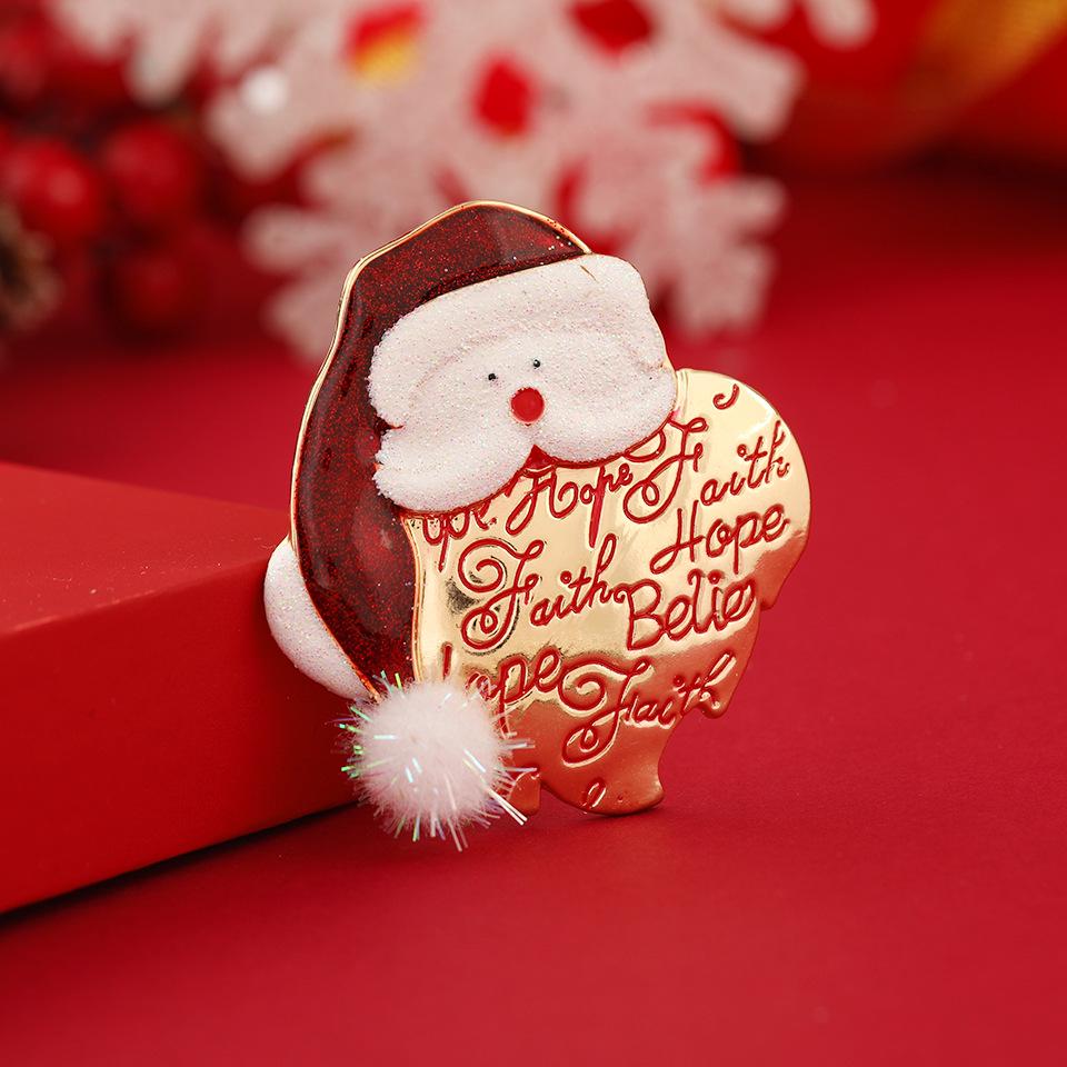 Glasierte Weihnachtsbrosche: Weihnachts-Schneemann & Rentier Anstecknadel für Wintermäntel