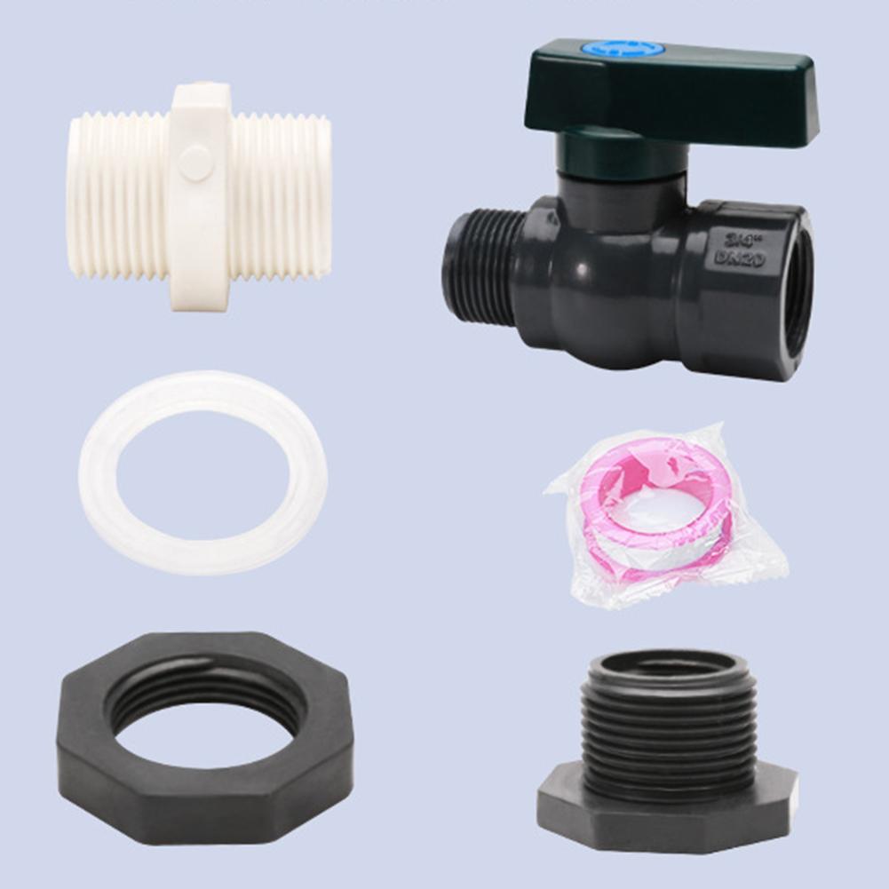 3/4 Inch Tap Bulkhead Screw Connection Valve PVC Rainwater Container Valve