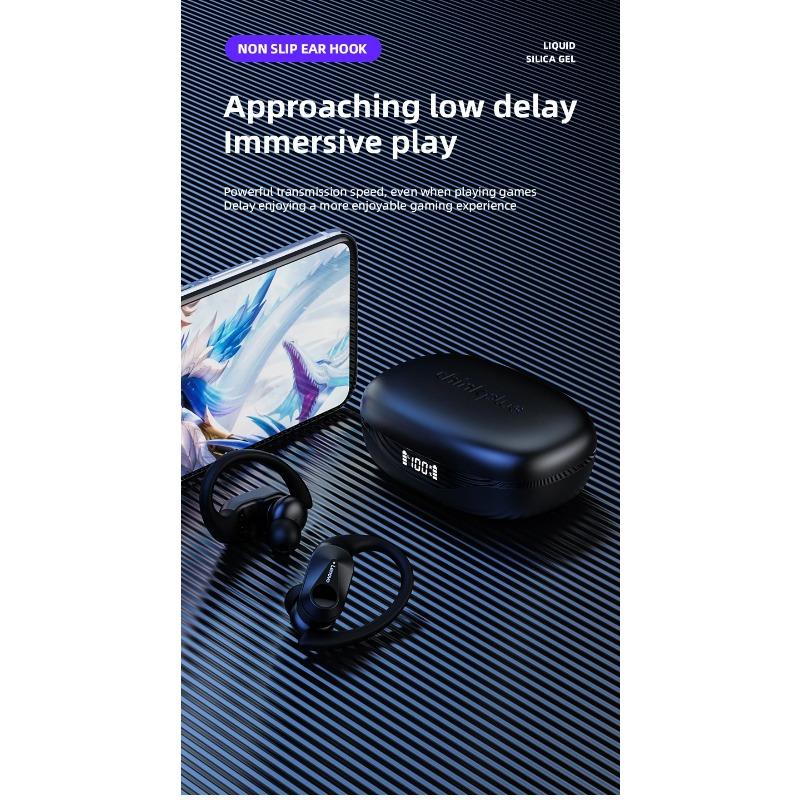 Lenovo LP75 Wireless Headphones TWS Bluetooth 5.3 Hifi Stereo Noise Reduction Earphones Gaming Sports Ear Hook with Mic Earbuds