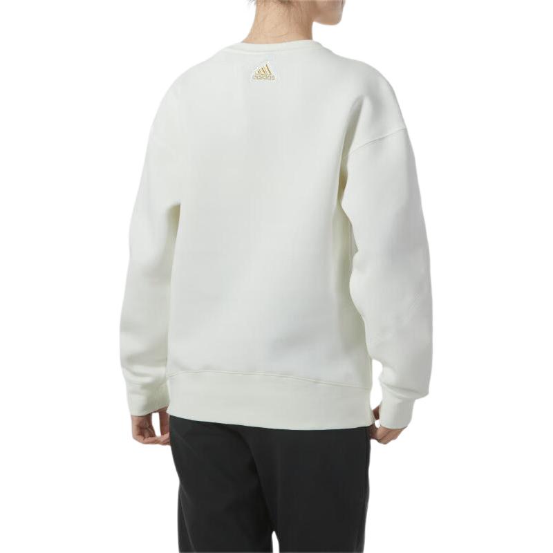 Adidas New Year Logo Print Training Warm And Comfortable Sweatshirt Women Tops White IY5388