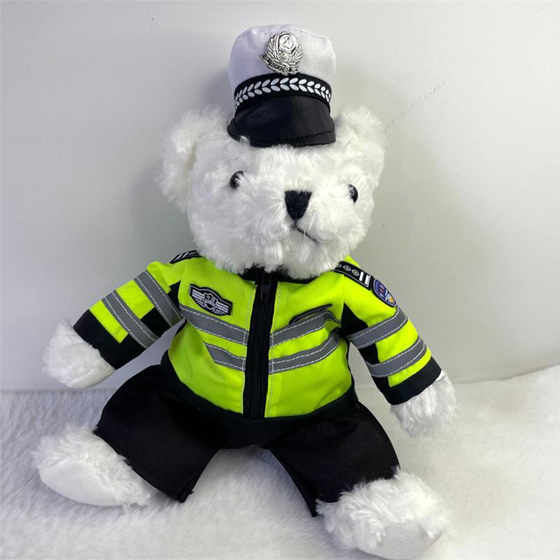 1 ks 25CM Krásne policajné medvedíky Peluche Hračky Roztomilé kučeravé plyšové medvedíky Bábiky v policajných uniformách pre deti Darčeky k narodeninám pre deti