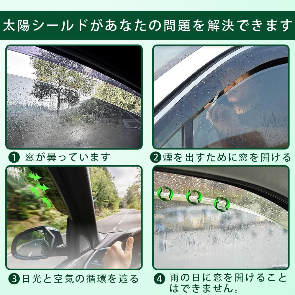 TADOKAPATU PMMA Door and Side Visors for Toyota New Sienta August 2022 and Rain and Custom Exterior Parts 4-Piece (10 Series, Later) - Protection,