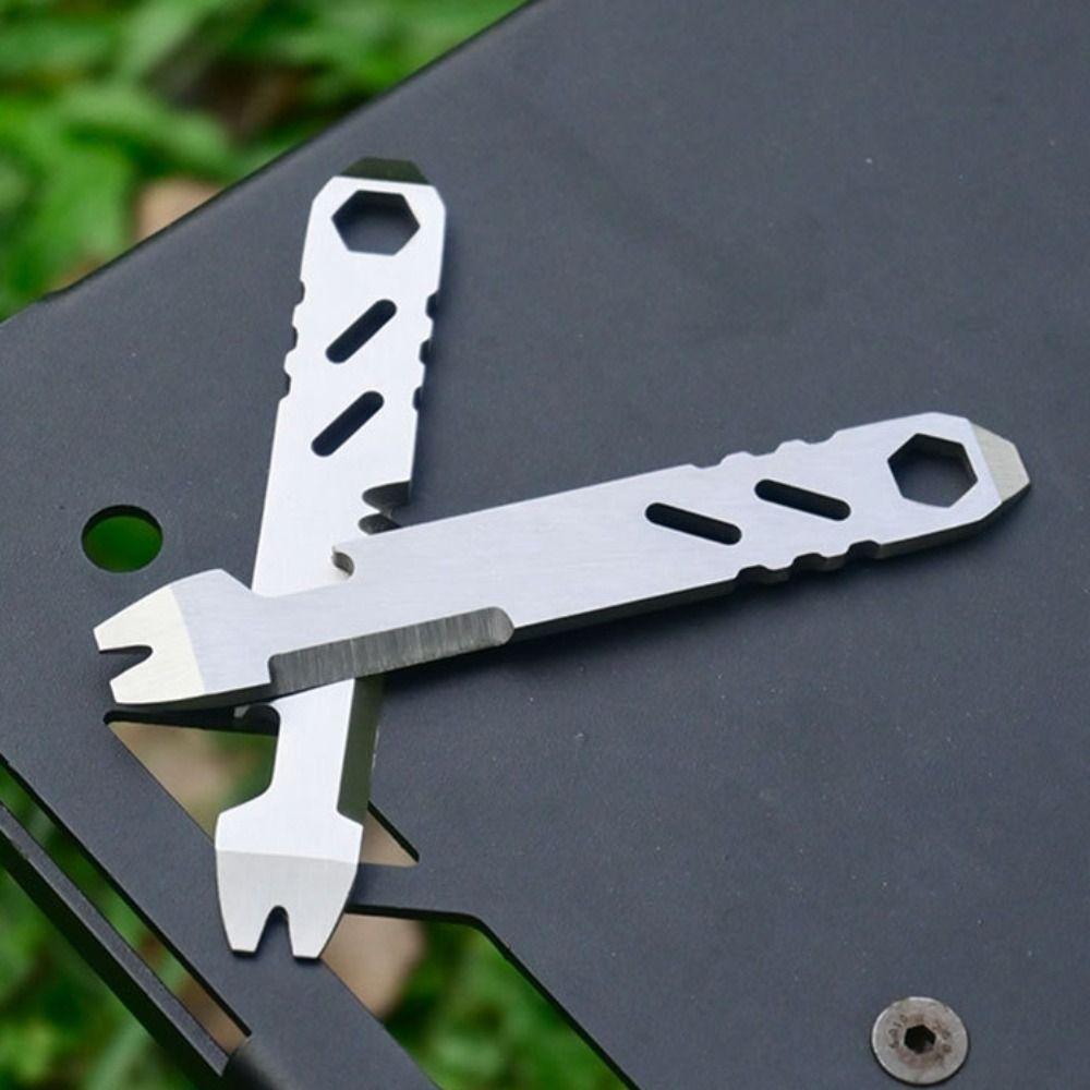 2PCS Stainless Steel EDC Wrench Multifunctional Bottle Opener Wrench Outdoor Gadgets  Bicycle Repair