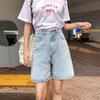 Hoge Taille Zomerse Losse Denim A-lijn Shorts voor Dames, Wijde Pijpen, Slankmakend Middellang.