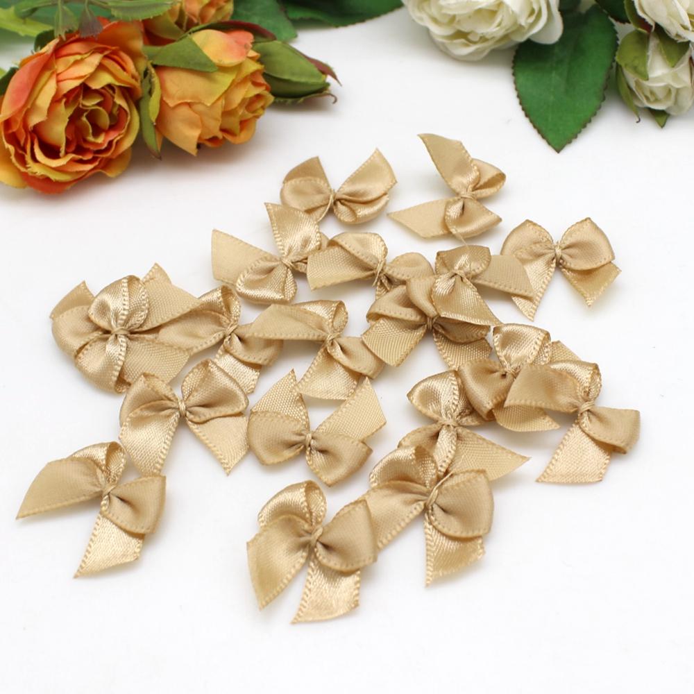 50-100Pcs/Pack 2*2.5cm Small Dacron Ribbon Bow Flower Craft Decoration Handwork DIY Party Decoration Colored Ribbon Bows