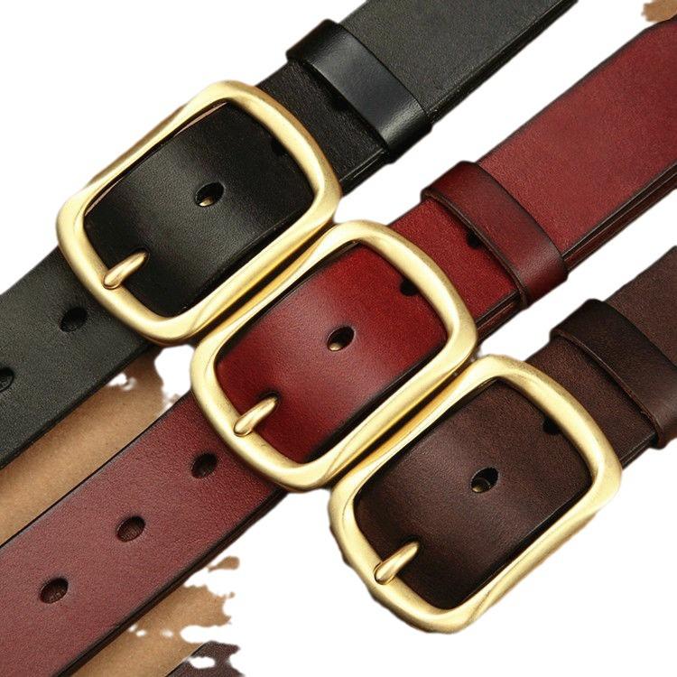 Paul Genuine Leather Men's Belt - Pin Buckle Casual Waistband for Middle-Aged and Young Business, Versatile and Fashionable.