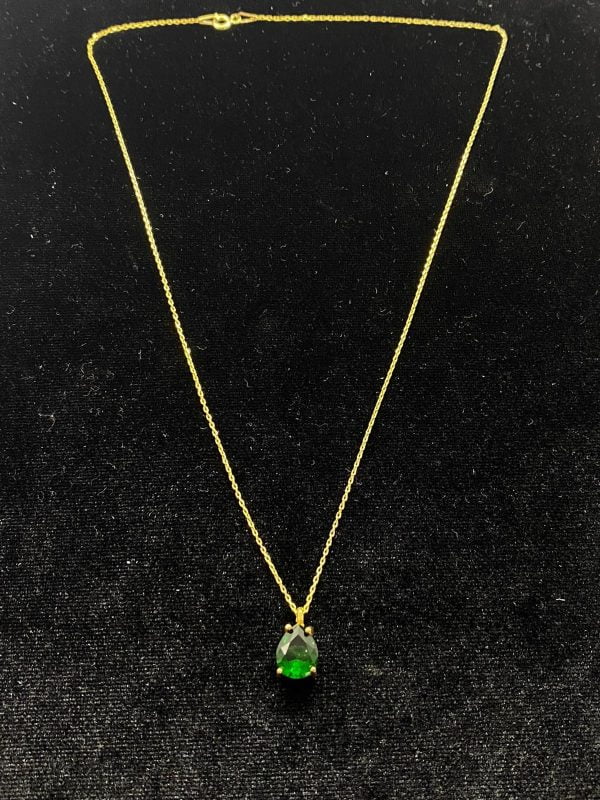 3 opțiuni de culoare Verde albastru roșu piatră de zirconiu smarald de culoare argint 925 picătură colier autentic femei