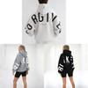Streetwear Hoodie For Women Thick Polyester With Letter Graphic Fall 2023