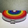 Rainbow Crystal Evening Clutch Purse Women Luxury Diamond Party Handbag Bridal Shoulder Bag Wedding Ladies Shoulder Handbags