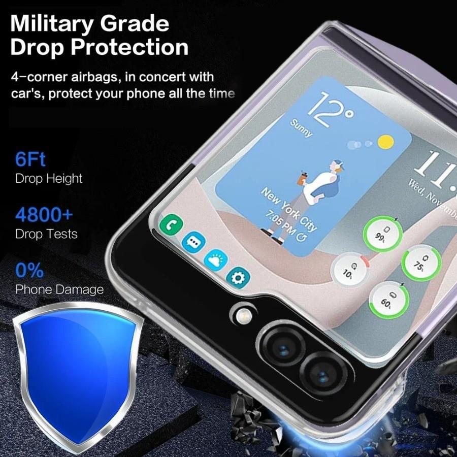 Transparent Ultra Thin Cover Slim Sturdy Scratchproof Hard PC Phone Case for Samsung Galaxy Z Flip 3 4 5 6 7 Clear Back Cover