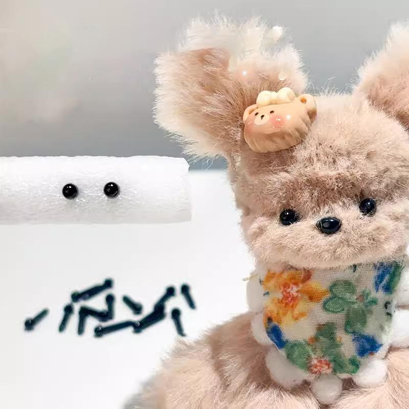 100Pcs Plastic Mini Black Eyes Nose For Plush Animals Doll Accessories Diy Stuffed Teddy Dog Toy Decor Parts