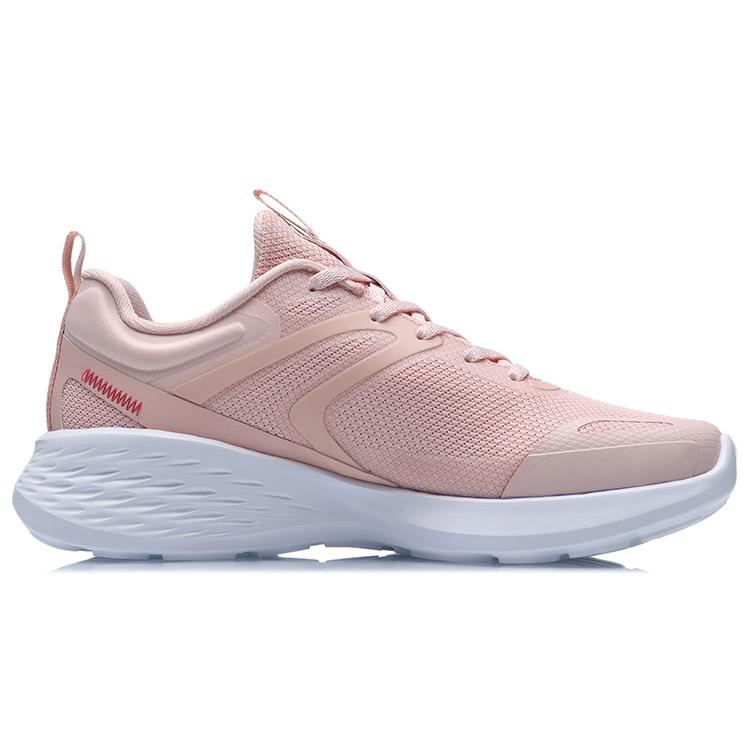 New LiNing Lightweight Cushioning Low Top Running Shoes Women's Peach Orange Pink ARHR064-5