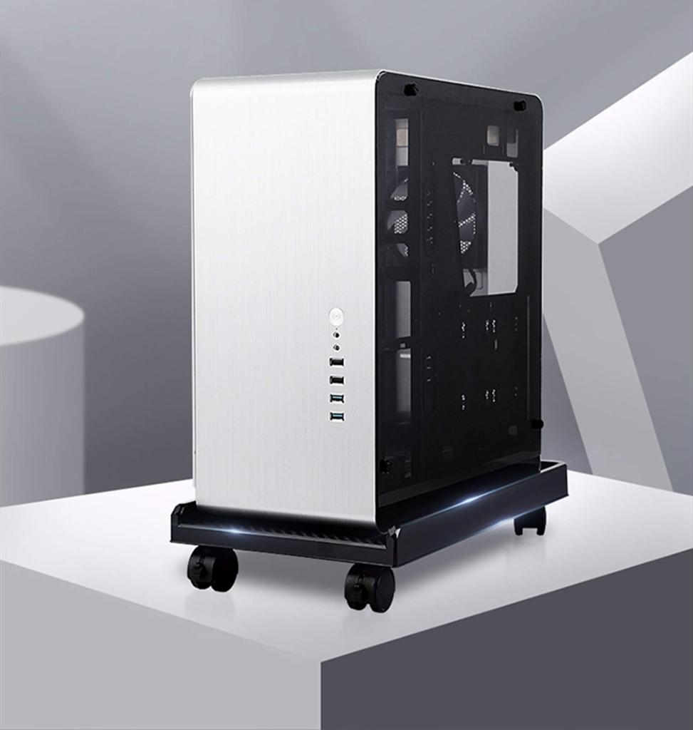 Crean CPU PC Server PC Rack with PC Wagon for Heat Dust Easy Black Stand, Stand, Rack, Casters, Desktops, Protection, Protection, Cleaning,