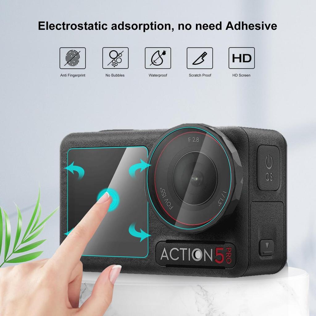 PULUZ Fat Cow Explosionsgeschützte Folie für DJI Osmo Action 5 Pro Objektiv & Display