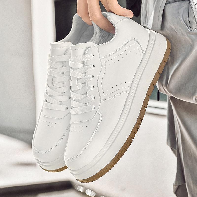 Height-increasing shoes men s 12cm autumn leisure sports white sports board shoes invisible inner height-increasing 10cm8cm6cm men s shoes 37 белый
