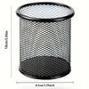 4pcs Black Metal Wire Mesh Pen Holders - Round Desk Organizer with Open-Top Design, for Office & Home Desktop Storage