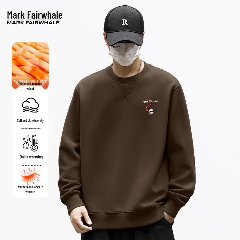 Mark Hua Fei Men's Fleece-Lined Crew Neck Sweatshirt