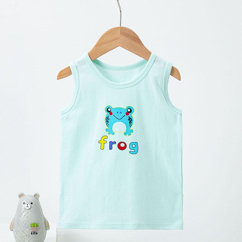 Children's vest pure cotton Lycra summer thin cartoon print children's men's and women's sleeveless bottoming shirt small vest