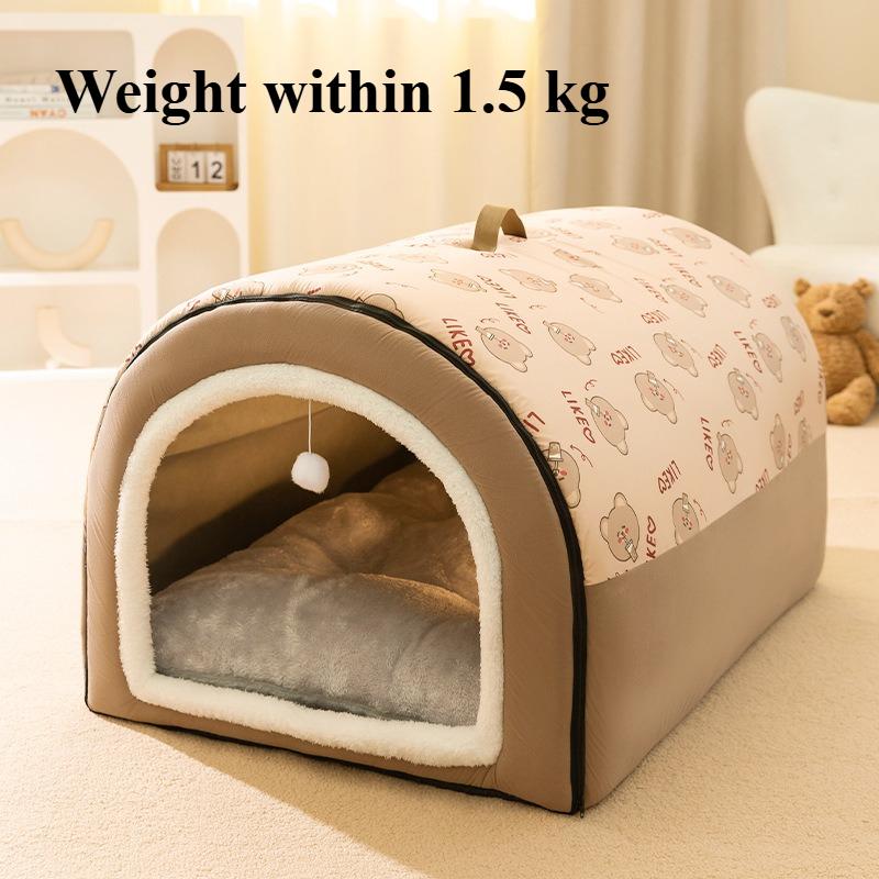 Welpen Zwinger Warme Winter Hundehütte Matte Nest Tiefschlaf Zelt Kleines Katzenhaus Zubehör Abnehmbar Waschbar Katzenbett Rutschfest Hand