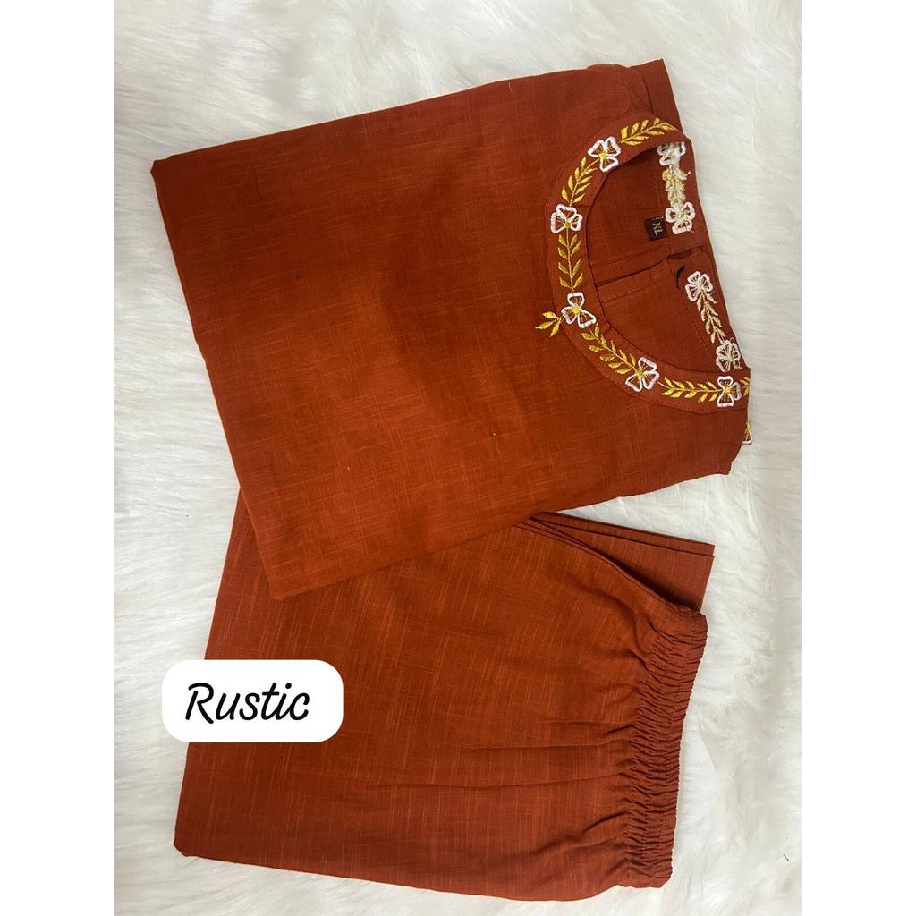 Women Top Tunic Cotton Slub Kurta Pant Set Party Wear Designer Kurti Designer VSO-1766 C