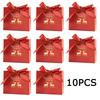 WTEMPO Christmas Ribbon Bow Gift Boxes Christmas Party Decor Packaging Boxes DIY Foldable Paper Bags Perfect for Halloween New Year