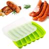 Hot Dog Silicone Mold,6 Cavity Sausage Maker Mould With Lid DIY Homemade Hot Dogs Bread Candy Chocolate Cake Baking Tools Molds