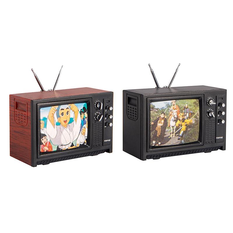 1 pieza 1:12 Casa de Muñecas Miniatura Televisión TV Vintage Con Imagen Modelo Decorativo Juguete