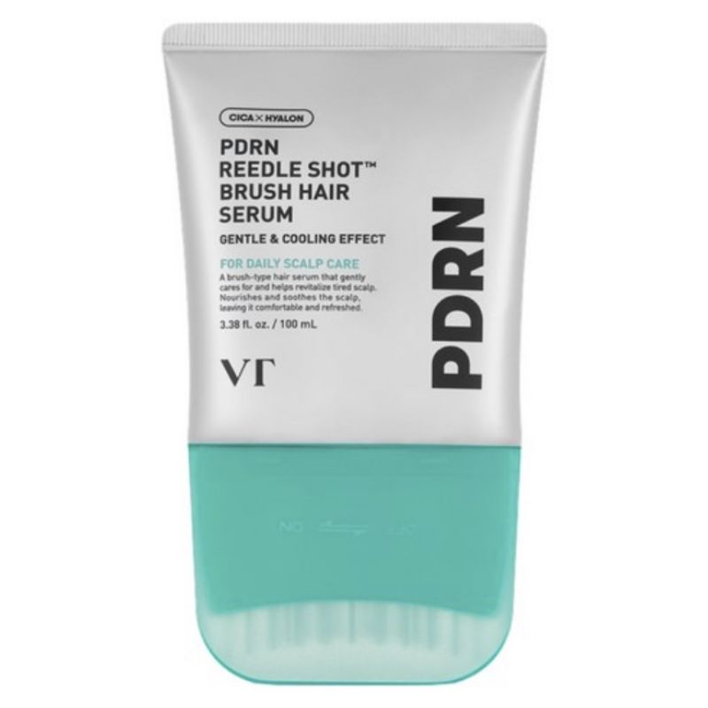 VT Cosmetics PDRN Reedle Shot Brush Hair Serum 100ml – Leave-In Hair Serum with Brush Applicator 1pcs