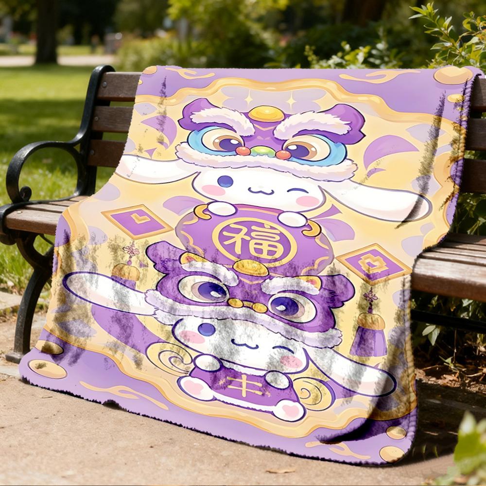 1pc Hello Kitty Outdoor Blanket Lightweight Flannel Throw For Travel, Camping, Livingroom, Couch, Chair Soft