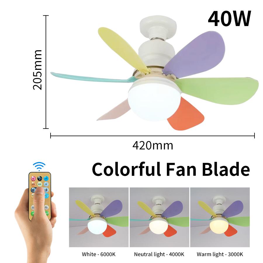 LED Ceiling Fan Light E27 With Remote Control Dimming Ceiling Fans For Room Study Living Room Household Use 85-265V Lamps