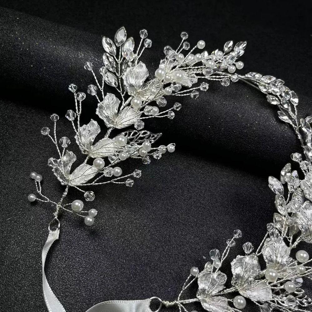 Beaded Bridal Headband Zinc Zinc Alloy Leaf Bridal Tiara Hair Vine Premium Women Hair Jewelry  Bridesmaids